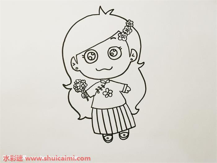 新娘简笔画怎么画步骤