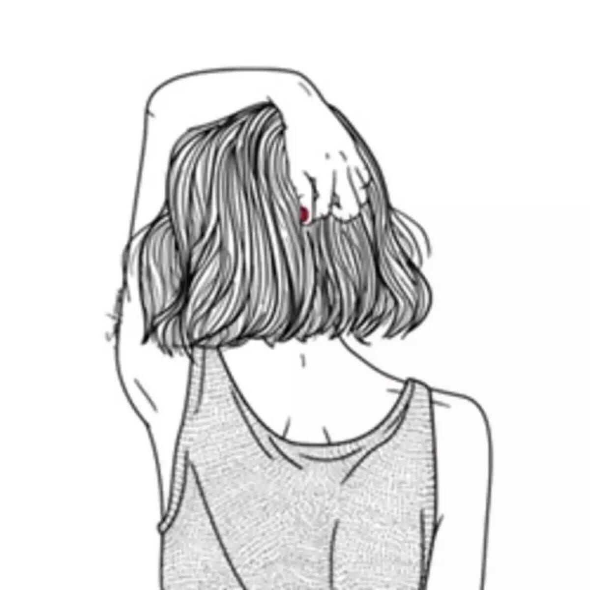 女孩背影简笔画 校园女孩背影简笔画