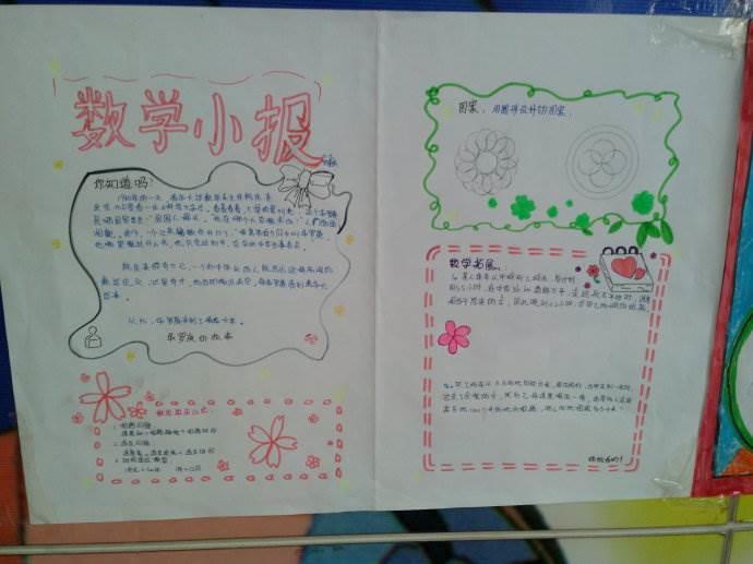 数学小报六年级模板简笔画 数学小报六年级手绘