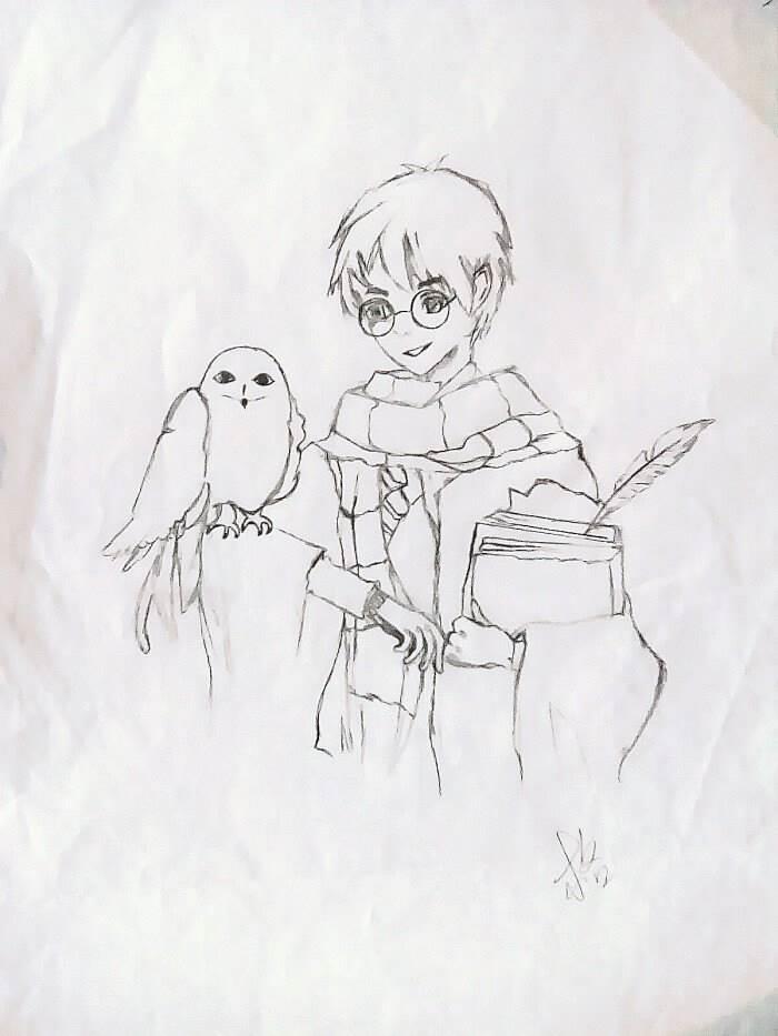 哈利波特简笔画 哈利波特简笔画三人组