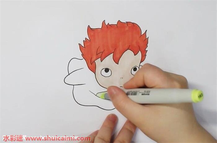 悬崖上的金鱼姬怎么画 悬崖上的金鱼姬简笔画简单