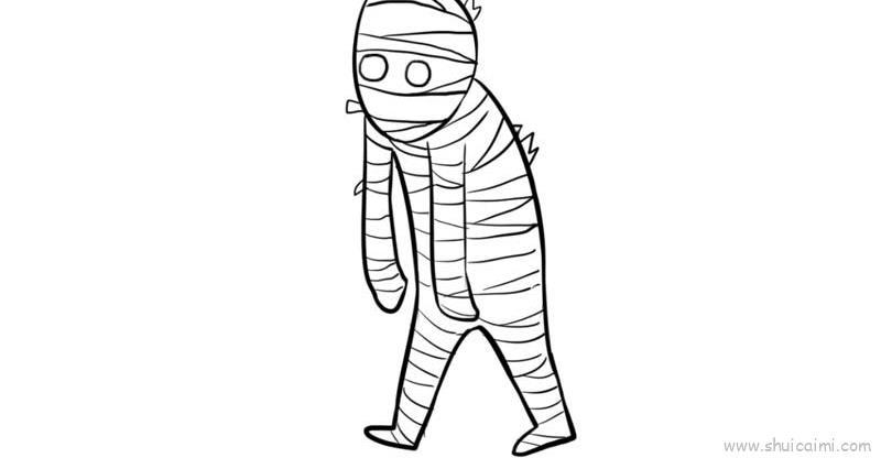 万圣节木乃伊儿童画怎么画 万圣节木乃伊简笔画简单又好看