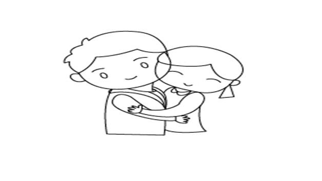 拥抱的简笔画怎么画 拥抱简笔画图片大全