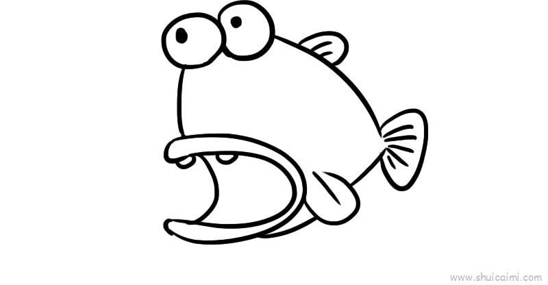 怪鱼儿童画怎么画 怪鱼简笔画步骤