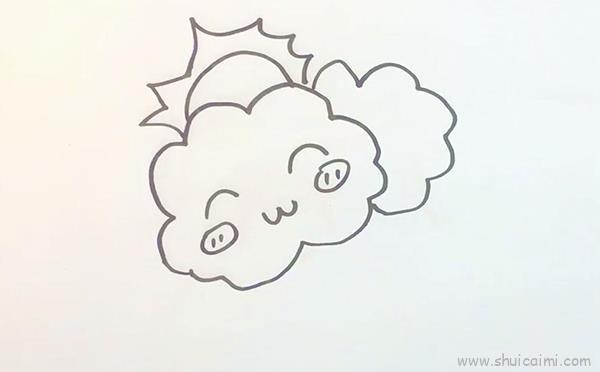 多云儿童画怎么画 多云简笔画步骤