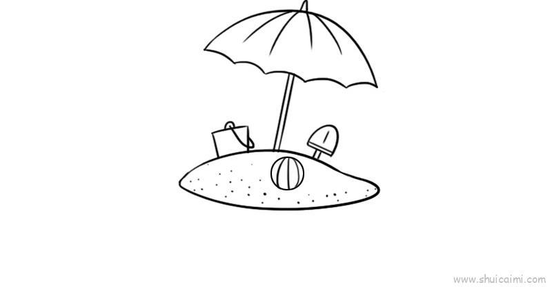 海边儿童画怎么画 海边简笔画步骤