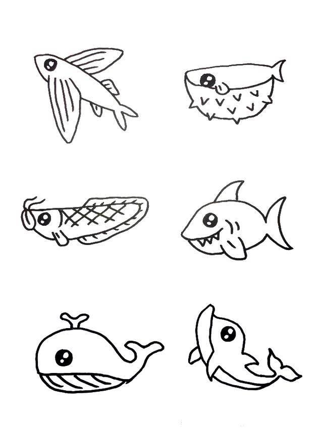 海底小动物简笔画 海底小动物简笔画图片