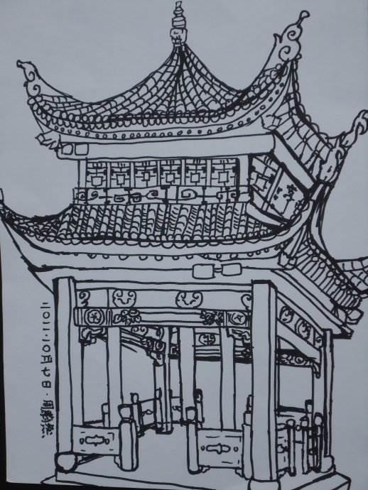 爱晚亭简笔画 爱晚亭简笔画小学作品