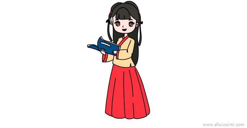 古装女孩儿童画怎么画 古装女孩简笔画好看