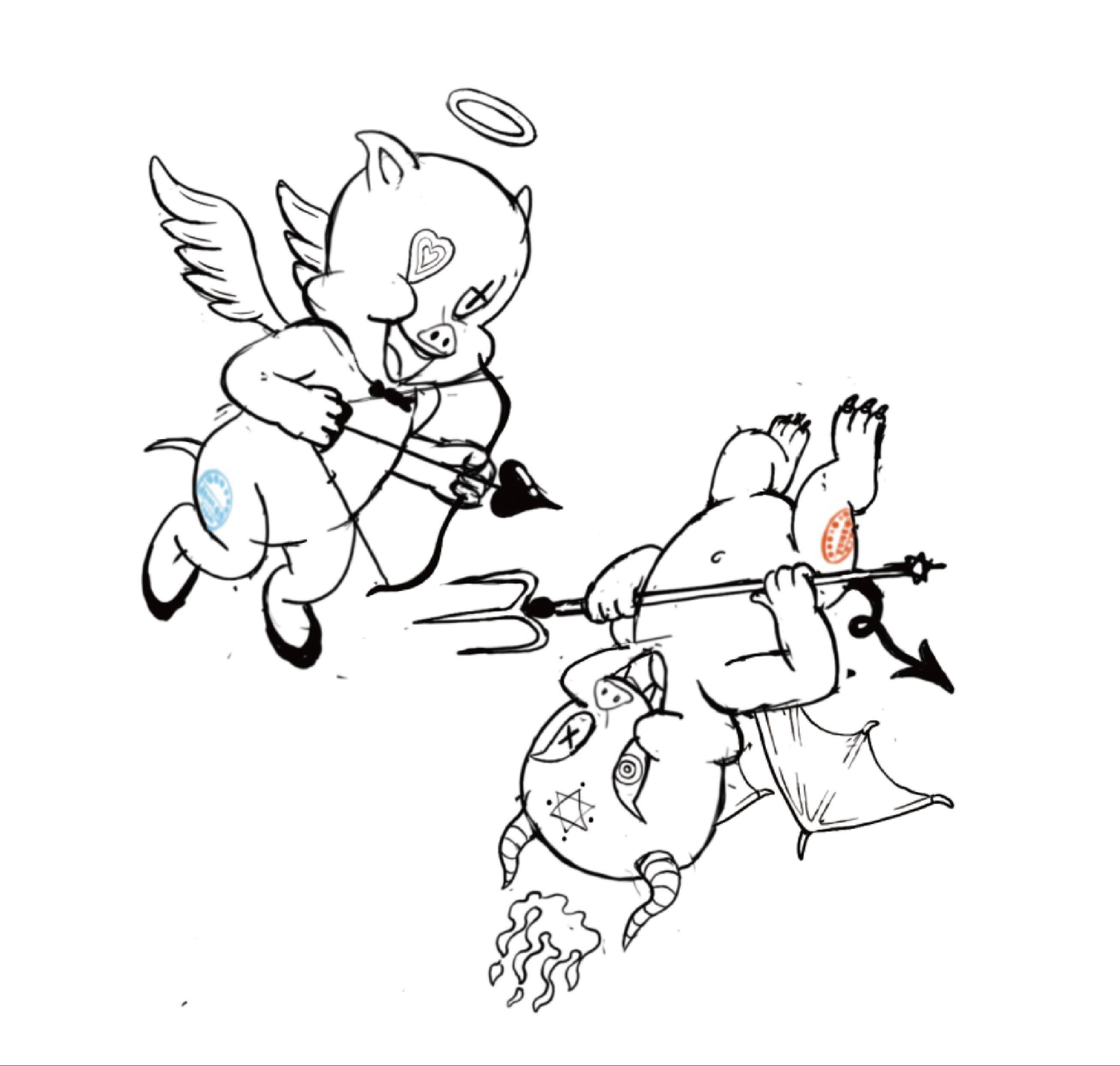 小天使和恶魔简笔画 小天使和恶魔简笔画怎么画