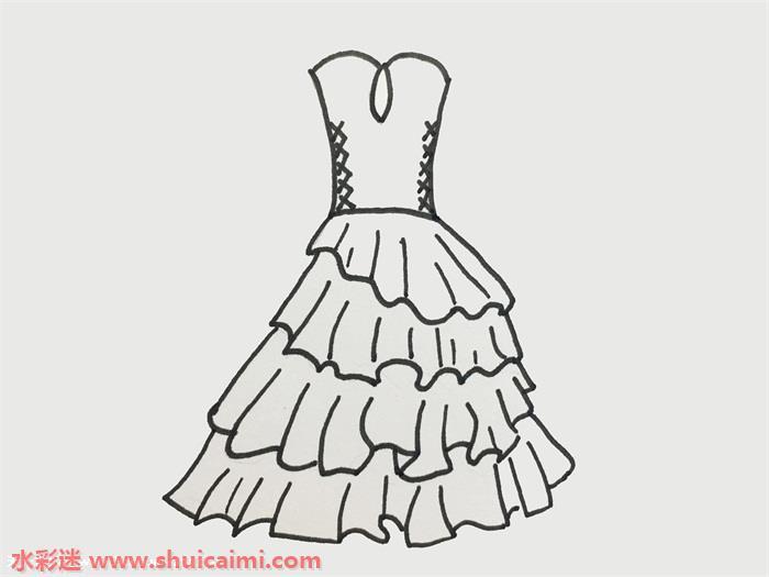 婚纱怎么画 婚纱简笔画简单又漂亮彩色