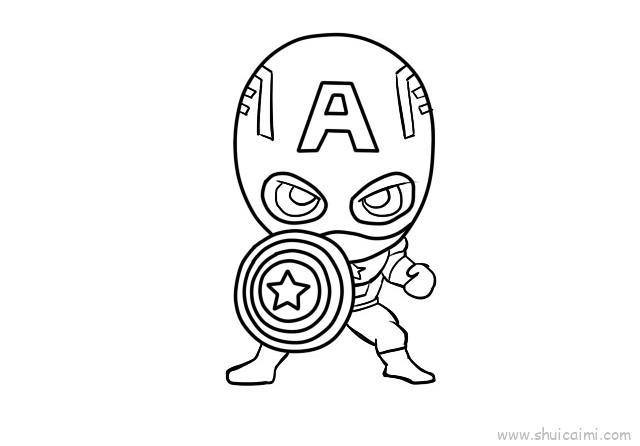 美国队长儿童画怎么画 美国队长简笔画顺序