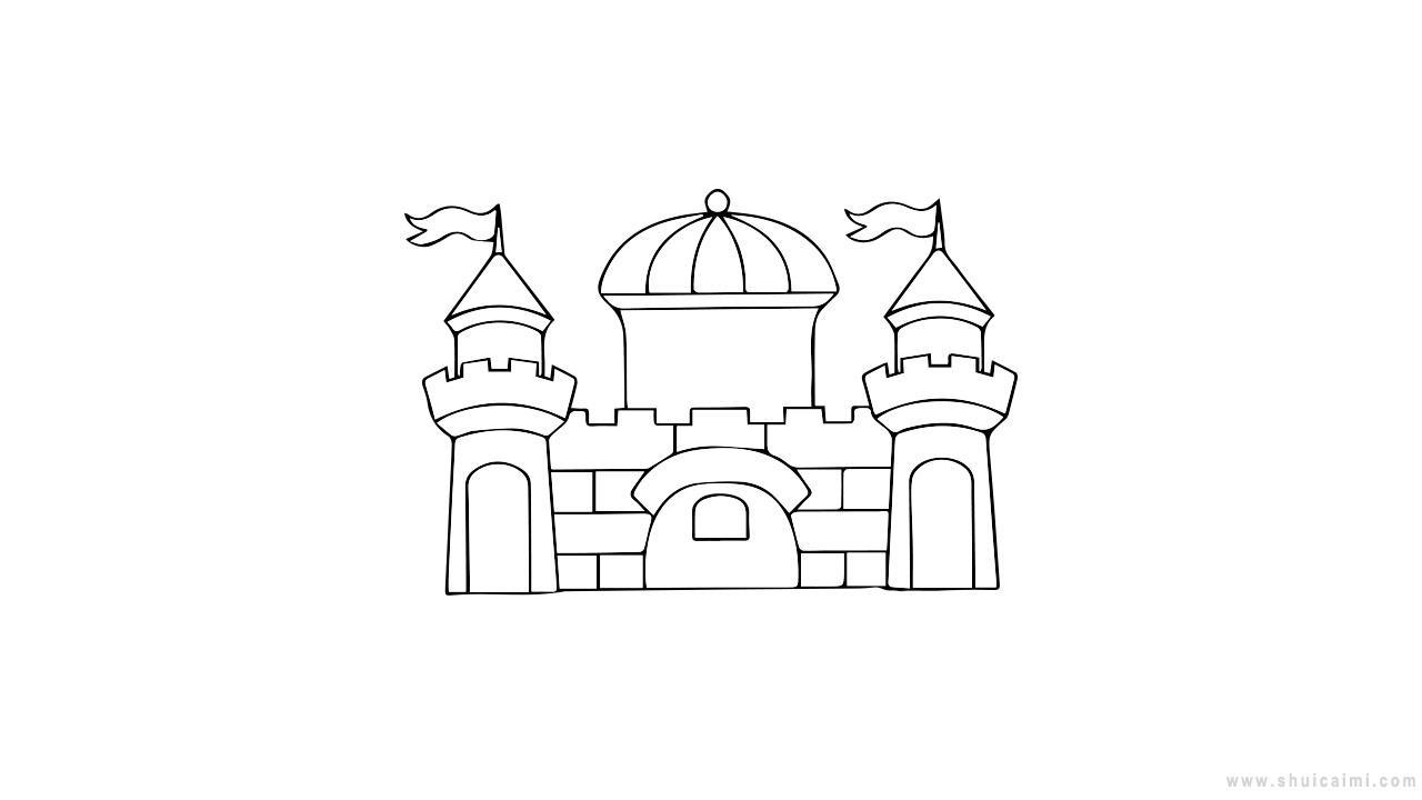 迪士尼城堡简笔画怎么画 迪士尼城堡简笔画图片