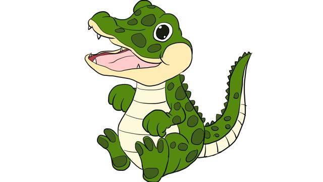 小鳄鱼简笔画 可爱的小鳄鱼简笔画
