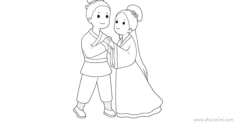牛郎织女儿童画怎么画 牛郎织女简笔画好看