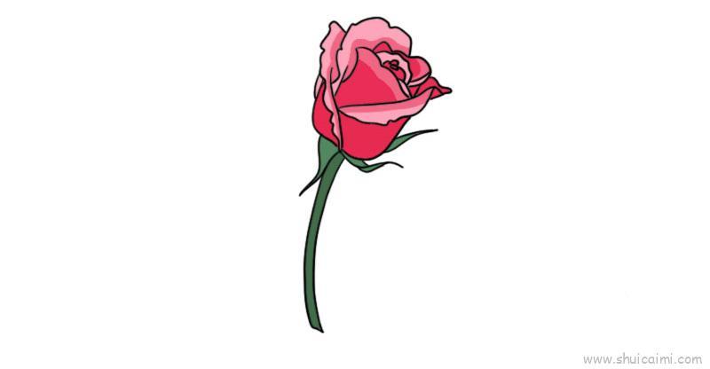 玫瑰花儿童画怎么画 玫瑰花简笔画步骤