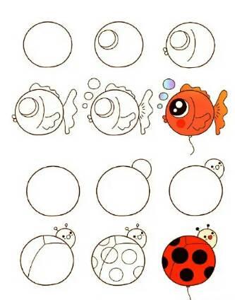 圆形简笔画 圆形简笔画小动物