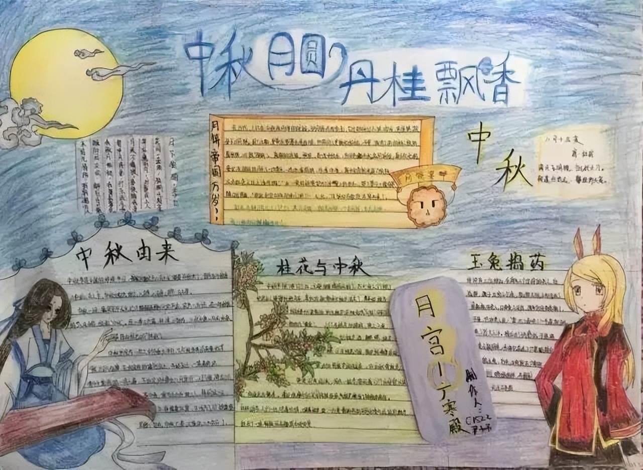 中秋节手抄报初中 中秋节手抄报怎么画