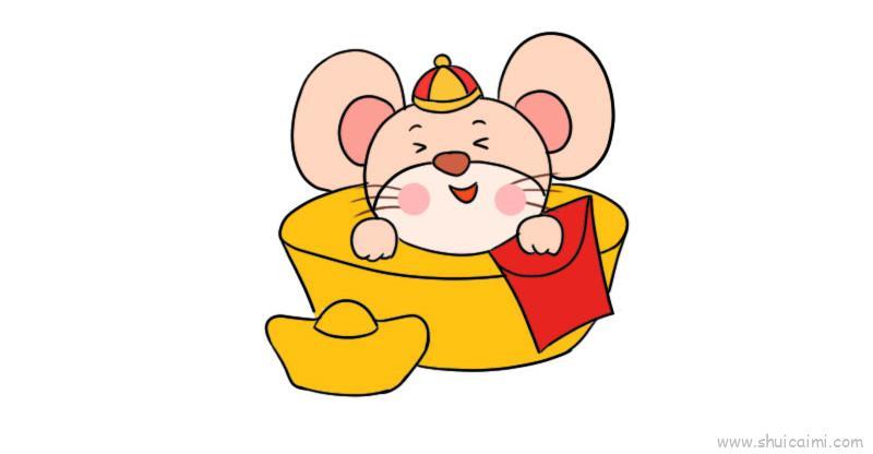 发财老鼠儿童画怎么画 发财老鼠简笔画图片大全
