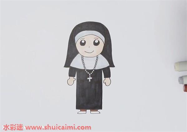 修女怎么画 修女简笔画漂亮卡通