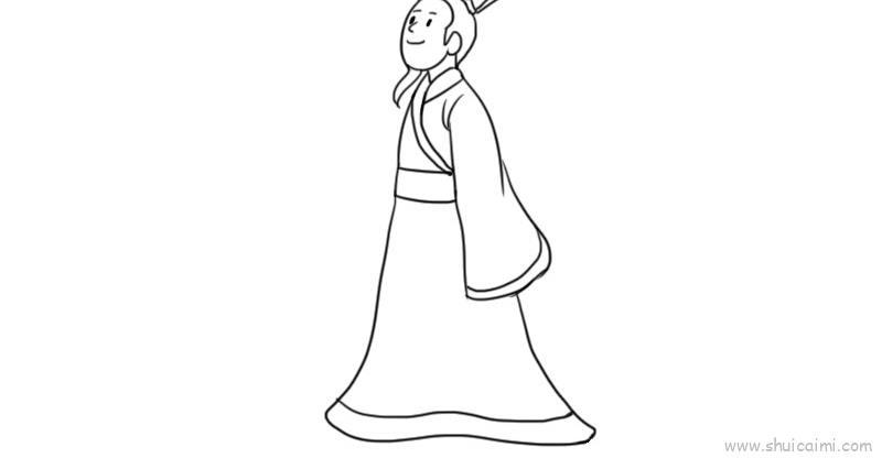 屈原儿童画怎么画 屈原简笔画步骤