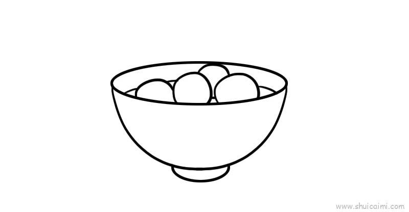 冬至汤圆儿童画怎么画 冬至汤圆简笔画图片大全
