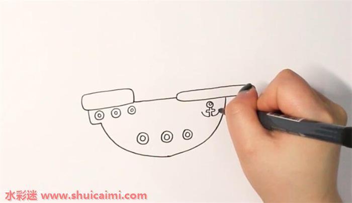 海盗船怎么画 海盗船简笔画步骤