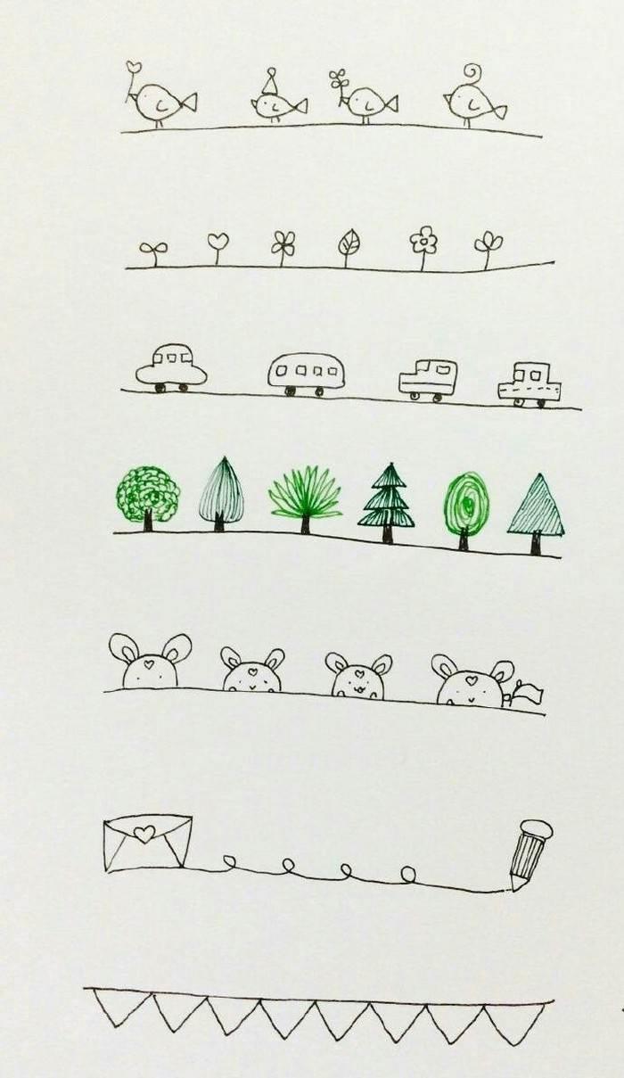 线条简笔画 线条简笔画直线曲线