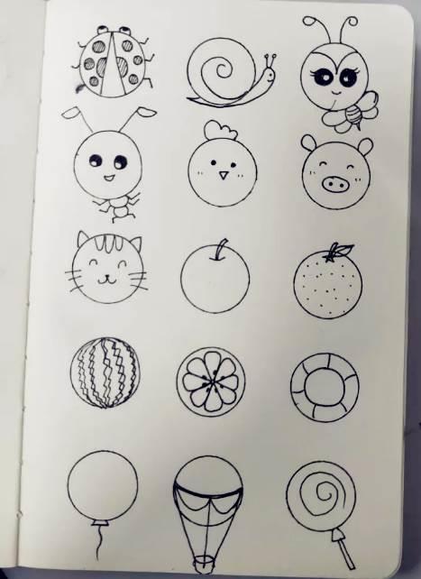 圆形简笔画 圆形简笔画小动物