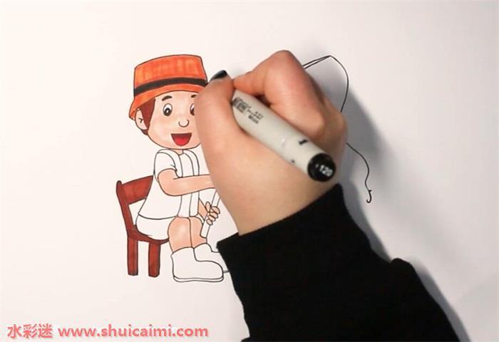 钓鱼怎么画 钓鱼简笔画简单又漂亮彩色