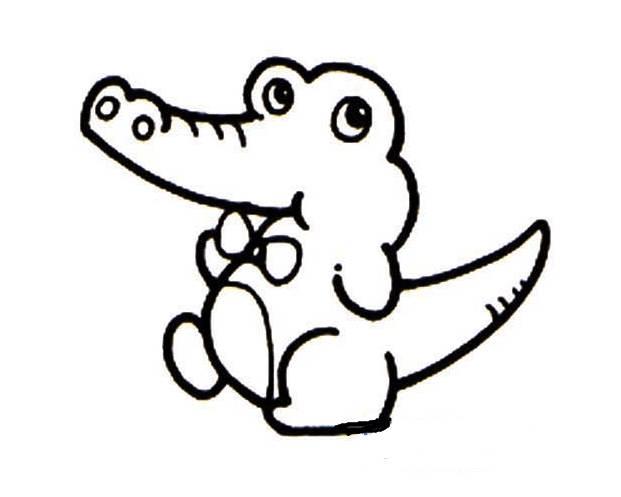 小鳄鱼简笔画 可爱的小鳄鱼简笔画