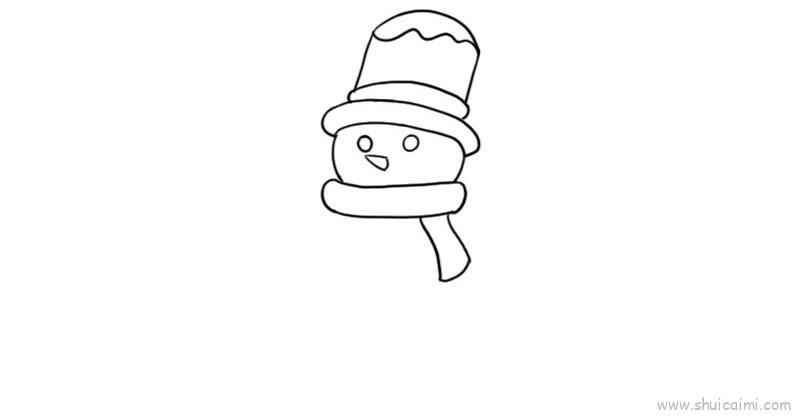 元旦雪人儿童画怎么画 元旦雪人简笔画步骤