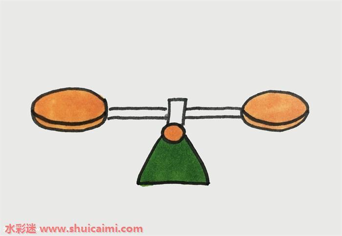 天秤简笔画怎么画简单彩色