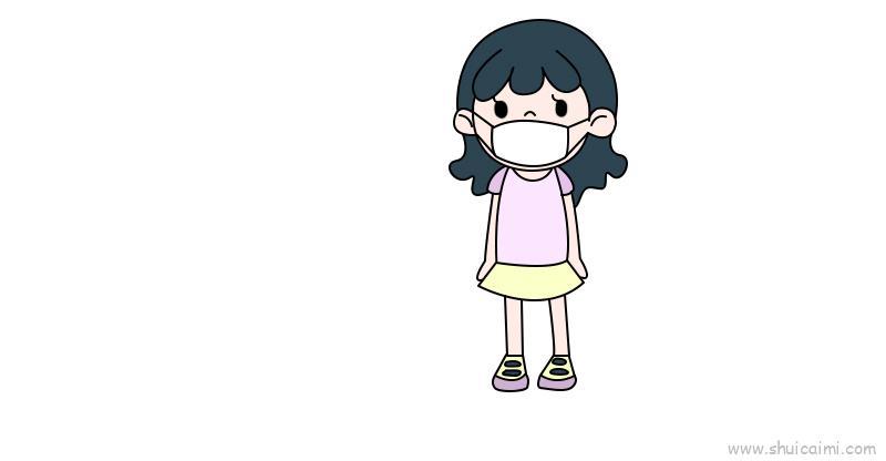 抗击疫情戴口罩儿童画怎么画 抗击疫情戴口罩简笔画画法