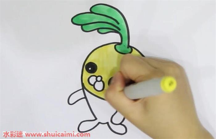植物鱼小萝卜怎么画 植物鱼小萝卜简笔画图片大全