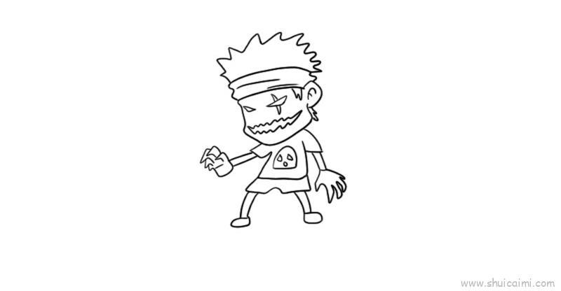 僵尸儿童画怎么画 僵尸简笔画顺序