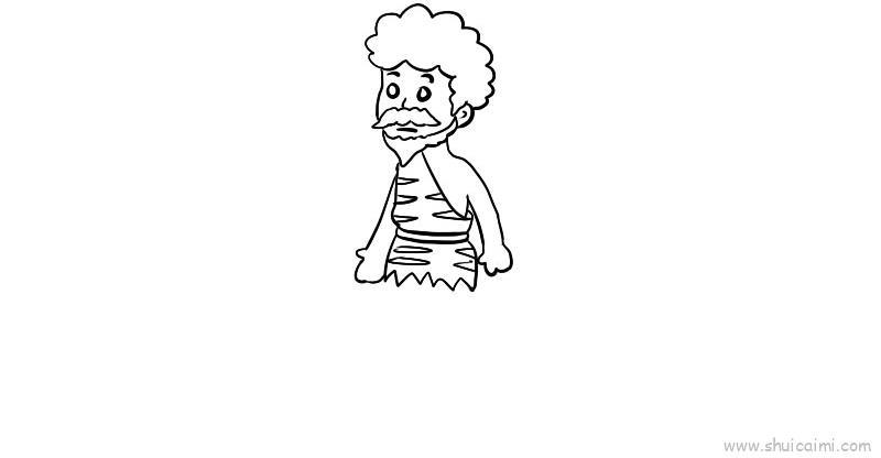 原始人卡通简笔画绘画教程