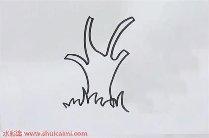 河边垂柳怎么画 河边垂柳简笔画步骤图