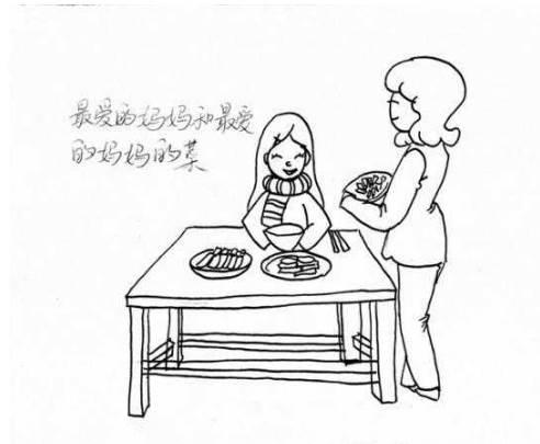 关于母爱的简笔画 关于母爱的简笔画带颜色