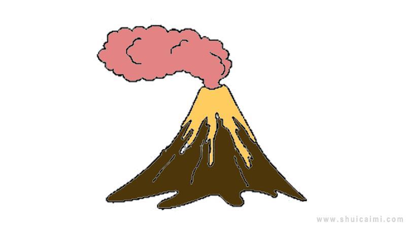 火山简笔画怎么画 火山简笔画图片