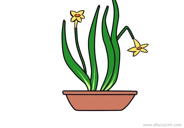 水仙花儿童画怎么画 水仙花简笔画简单