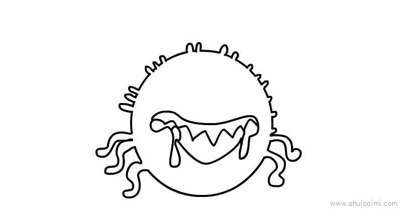 新型冠状病毒儿童画怎么画 新型冠状病毒简笔画画法