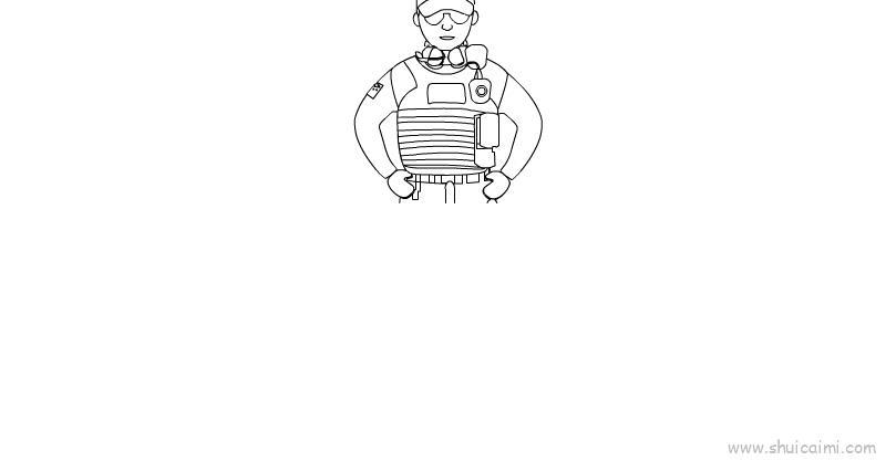 特种兵儿童画怎么画 特种兵简笔画顺序