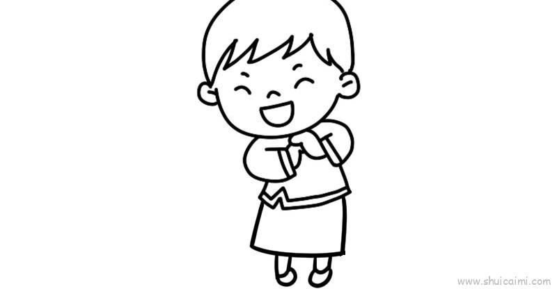 春节小男孩拜年儿童画怎么画 春节小男孩拜年简笔画步骤