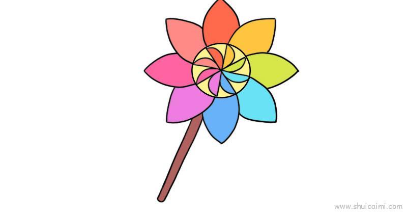 儿童节小风车儿童画怎么画 儿童节小风车简笔画图片