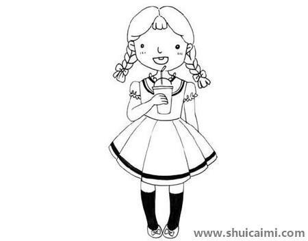时尚小女孩儿童简笔画图片大全