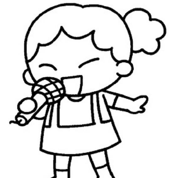 唱歌简笔画 唱歌简笔画小女孩可爱