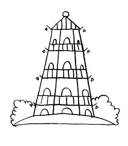宝塔简笔画 膳食宝塔简笔画