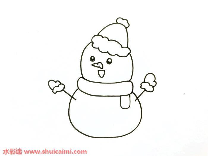 圣诞雪人怎么画 圣诞雪人简笔画上色教程图解