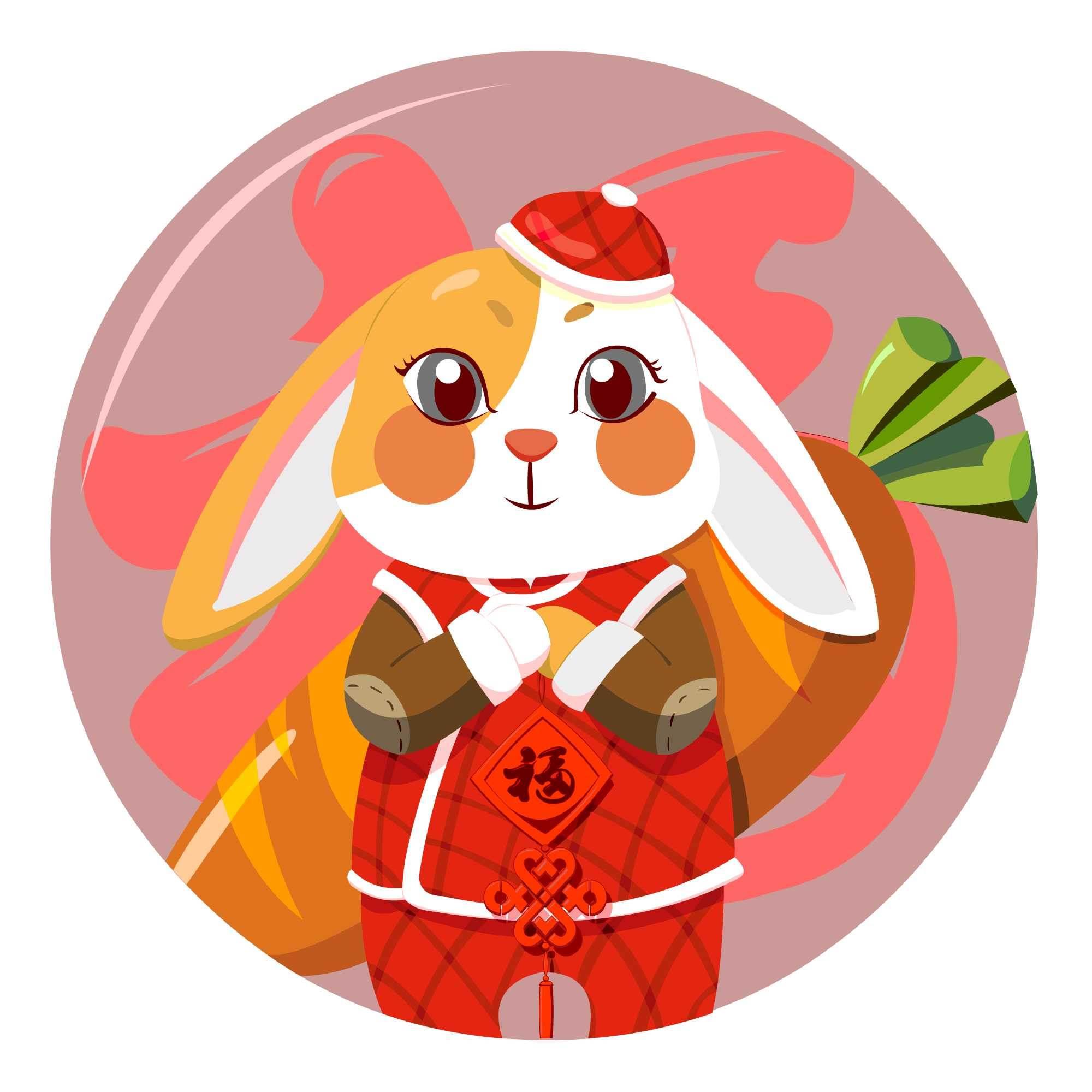 兔子迎新年简笔画怎么画 过年兔子简笔画